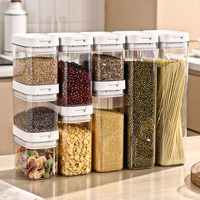 Bocal hermétique écologique sans BPA en plastique alimentaire pour céréales, café, haricots, pâtes – Récipient de rangement empilable pour garde-manger