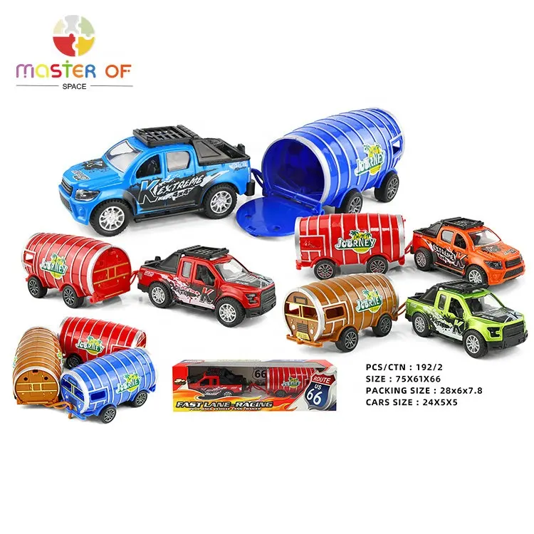 Toy 1:36 Pull Back Model Car Kids Diecast Alloy Trailer Car Toy con puertas de apertura P04A914