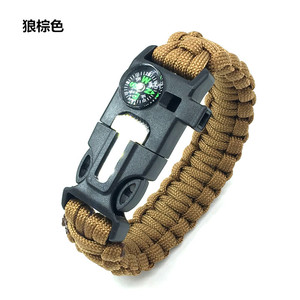 ชุดอุปกรณ์เอาตัวรอดฉุกเฉินกลางแจ้ง 5-in-1 ทำจากไนลอนสำหรับสร้อยข้อมือพาราคอร์ด พร้อมเข็มทิศและนกหวีดสำหรับสถานการณ์เอาชีวิตรอด - Product Image 5