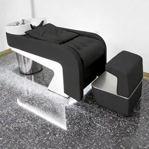 เตียงสระผมเซรามิกสำหรับร้านทำผมระดับไฮเอนด์ แบบกึ่งเอนนอน พร้อมฟังก์ชั่นนวดและล้างผม - Product Image 3