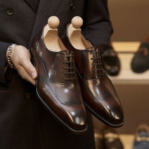 Chaussures Oxford Homme en Cuir Véritable à Enfiler, Bout Pointu, Fabriquées à la Main au Royaume-Uni, Style Britannique, Décontractées, Mariage, Automne, Formelles, Affaires - Product Image 4
