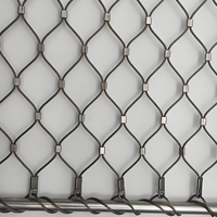 Filet de câble tressé en acier inoxydable 304 de qualité supérieure, durable, flexible, transparent, à mailles losangées, pour bâtiments de grande hauteur