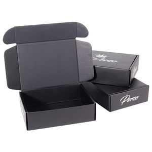 Boîte d'emballage en carton ondulé noire personnalisée avec impression <span class=keywords><strong>de</strong></span> logo UV pliable <span class=keywords><strong>à</strong></span> bon prix - Product Image 1