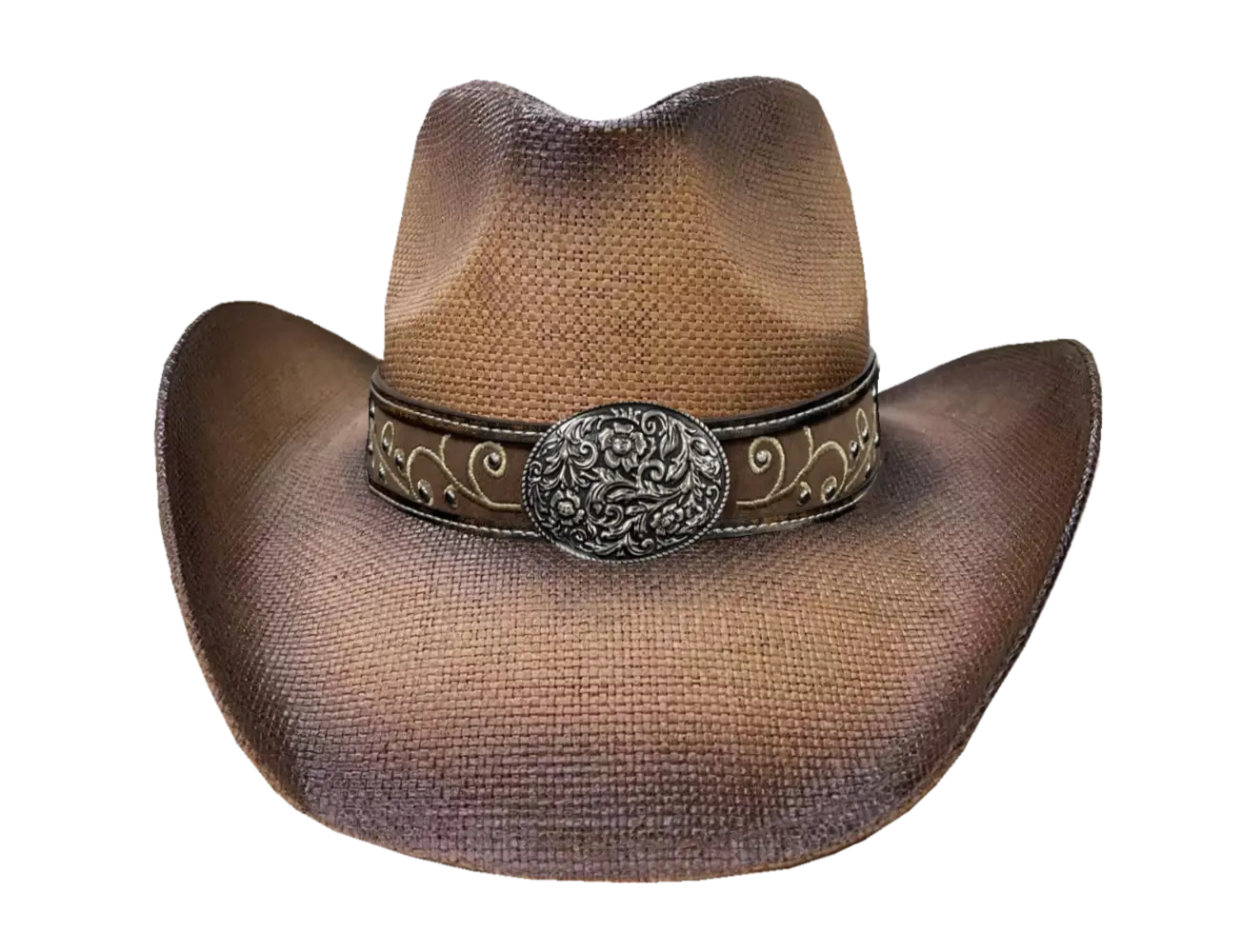 Cappelli da Cowboy occidentali all'ingrosso in rafia con Logo ricamato di moda nuovo Design cappello da Cowboy di paglia