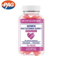 Complément alimentaire à la biotine, CoQ10 et pectine pour la beauté et le bien-être des femmes, disponible en marque privée, multivitamines en gummies pour femmes