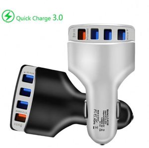 4-Port USB QC3.0 Fast Charging Car Charger with <b>PC</b> Material Universal for and Mobile Phones - Product Image 1