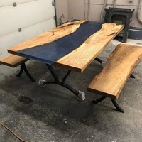 Table en résine époxy en bois de noyer massif écologique personnalisé pour les hôtels Table de cuisine à café de meilleure qualité pour restaurant