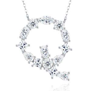 Collar de Moissanita VVS con Corte Múltiple Letra <span class=keywords><strong>N</strong></span>, Apto para Probador de Diamantes, de Plata 925 Bañado en Platino, Joyería Fina Elegante - Product Image 4