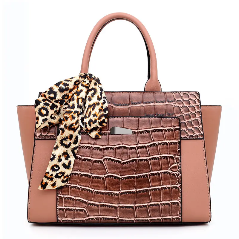 Neueste Mode Alligator Muster Qualität Leder Damen Große Handtasche Leoparden muster Schal Einkaufstaschen