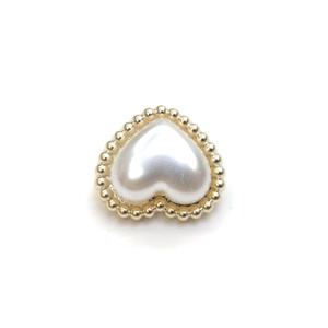 Botones de Corazón con Cuentas de Melocotón, Accesorios de Punto para Cárdigan, Perlas de Imitación de Plástico, Corazón Simple de Metal - Product Image 5