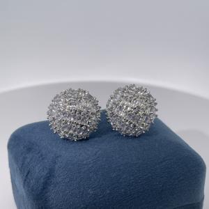 Pendientes de Bola con Circonita Cúbica Blanca, Corte Esmeralda, Chapados en Oro, Clásicos y Modernos de Tianyu Gems para Mujer - Product Image 3