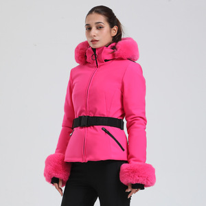 Nouvelle combinaison de <span class=keywords><strong>ski</strong></span> pour femme, hiver, à capuche, 100% polyester, fermeture éclair, chaude, coupe ajustée, double épaisseur, coupe-vent, imperméable, pour températures extrêmes, <span class=keywords><strong>pantalon</strong></span> - Product Image 4