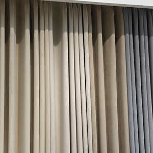OEM Faux Linen סִגְנוֹן אטום לרעש חוסם אור לחלוטין טיפול תרמי מבודד בחלונות וילון האפלה - Product Image 2