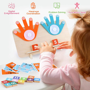 Jeu éducatif Montessori pour l'apprentissage précoce des mathématiques par les enfants, jeu <span class=keywords><strong>de</strong></span> comptage des doigts, jouet éducatif écologique EDULAND OEM ODM - Product Image 2