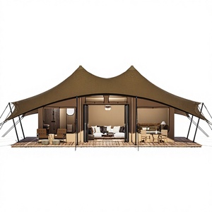 Carpa de Camping de Lujo Impermeable para 2 Personas, 6m, Tipo Pirámide, Cuatro Estaciones, con Baño de PVC, para Safari y Aire Libre - Product Image 1