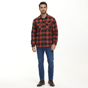 Veste en flanelle à carreaux en polaire pour homme, boutonnée, décontractée, en coton, épaisse et chaude, pour le printemps, manteau de travail, vêtement d'extérieur Sherpa - Product Image 1