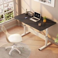 Bureau d'ordinateur sur pied, table d'étude réglable en hauteur à manivelle pour étudiant, avec rangement