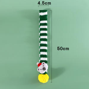 الحيوانات الأليفة مهرجان عيد الميلاد وشاح مخطط الأحمر والأخضر قماش محبوك دائم قابل للتعديل دافئ دمية دب تصميم للكلاب والقطط - Product Image 5