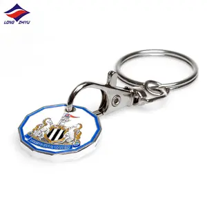 Longzhiyu 17 שנים יצרן ריק מלא מתכת Keychain כסף עגלת מטבע Keyring לוגו מותאם אישית קידום מכירות מתנות סיטונאי