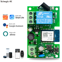 Module de commande de relais 1 canal pour moteur de porte de garage intelligent Tuya WiFi, compatible DC 85-250V