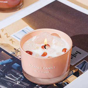 Vente Directe Usine Bougie Parfumée d'Aromathérapie Pot en Verre Bijou 100% Cire de Soja Naturelle avec Cristaux - Product Image 4