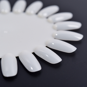 10 unidades/bolsa Tabla de exhibición ovalada para diseño de uñas con 20 puntas, diseño de girasol, para práctica de uñas postizas, paleta de colores de gel, dedo de práctica de ABS para esmalte - Product Image 3