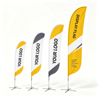 Drapeau à plumes Triton personnalisé avec logo, taille sur mesure, pour événements extérieurs, avec base