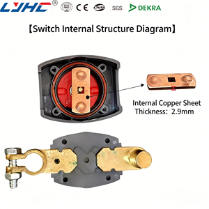 Interruptor Aislador de Batería de Coche de Alta Corriente 275A de Latón y Cobre, Accesorios de Extensión para Modificación, Interruptor Maestro de Corte de Corriente - Product Image 3