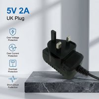 Adaptateur d'alimentation à découpage 5V 2A testé à 100 % en usine à Shantou, entrée AC 100-240V, sortie DC 10W, prise UK