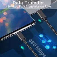 Kabel Data Universal, kabel Data Universal 2m kepang paduan aluminium tipe-c untuk Data ponsel, akses kamera kompatibel
