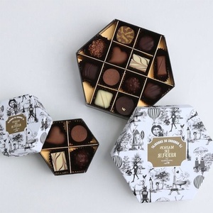 Boîte de chocolat en feuille d'or de luxe de haute qualité en gros emballage cadeau en papier personnalisé avec insert pour truffe et bonbons - Product Image 2
