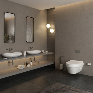 Sanitaire indien Salle de bain WC Mur Cuvette de toilette Céramique Mur Accroché Ensemble de toilette avec Lavabo Table Top Lavabo et Toilettes Suites - Product Image 1