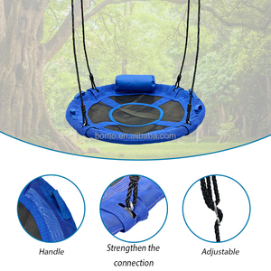 Zoshine Offre Spéciale Balançoire Ronde en Tissu Oxford Imperméable avec Sangles <span class=keywords><strong>de</strong></span> Suspension Réglables pour Enfants, Utilisation Intérieure et Extérieure - Product Image 6