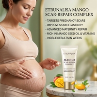 Crème ETRUN ALISA à marque privée, à la mangue, à l'aloe vera et à la vitamine E, pour l'élimination des vergetures, des cicatrices et des brûlures, et la réparation des anciennes cicatrices.