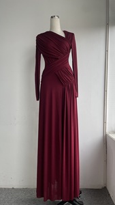 Nuovi Arrivi 2025 |   Eleganti Abiti da Sera Plissettati Asimmetrici a Maniche Lunghe Vestito Lungo fino al Pavimento <span class=keywords><strong>Abito</strong></span> Formale Premium - Product Image 4