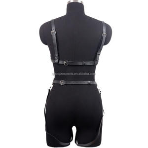 セクシーなボンデージ服 女性用 SM 大人用 ワンセット 魅惑的なタイトなPUレザーアクセサリー ベルト付き 卸売 - Product Image 6