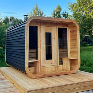 Nouveau design moderne, sauna extérieur en bois massif de cèdre rouge canadien, sauna traditionnel chauffé au bois à vendre - Product Image 4