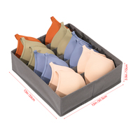 Lot de 4 compartiments de séparation de tiroirs pliables gris, organisateur de placard, sous-vêtements, organisateurs de placard, sous-lit