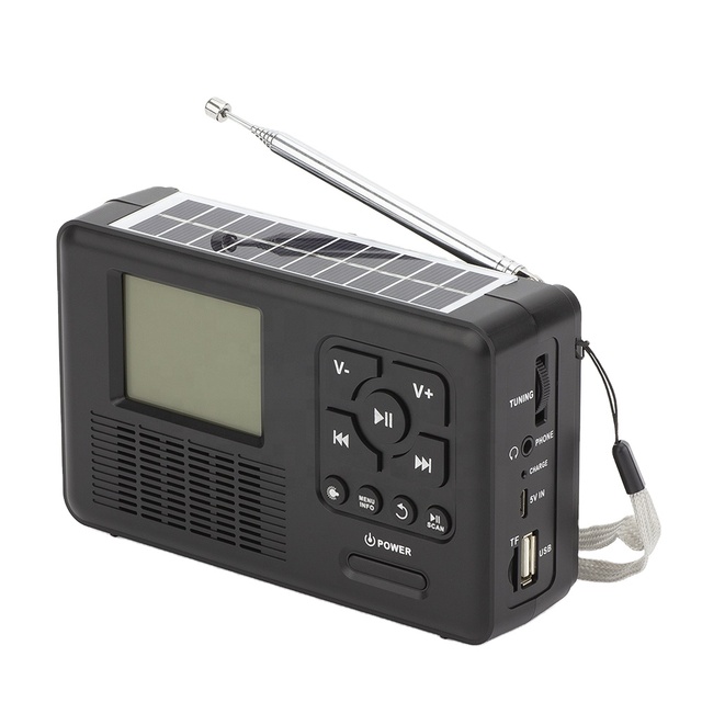 Hot Sale Emergency Crank Rechargeable USB Battery Flashlight Solar FM Radio Disaster Survival Kit Display Screen Made Plastic