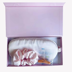 Masque de sommeil en satin et soie, ensemble de masques oculaires soyeux pliables, cache-yeux occultant, pochette et chouchou inclus, idéal pour mariage, voyage en avion, cadeau - Product Image 1