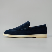 Chaussures mocassins pour hommes en cuir véritable et daim de mouton, style décontracté et respirant, grande taille, bout pointu, personnalisables OEM