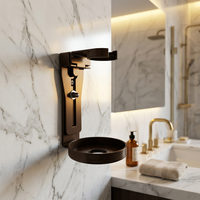 Distributeur de savon liquide, shampoing et gel douche en acier inoxydable pour hôtel, avec support mural, étiquette/couleur personnalisée