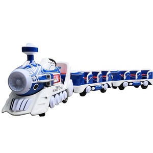 Haojile Juego para adultos Tren eléctrico Batería Azul Estilo británico Tren sin rieles para centro comercial y parque de atracciones en venta - Product Image 1