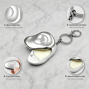 HKH – Porte-clés parfum solide longue durée avec couvercle coulissant pour voyage et usage quotidien – Fabricant OEM de marques privées - Product Image 4