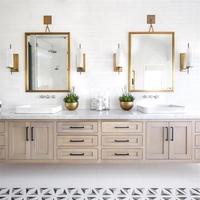 Meubles de salle de bain modernes et contemporains Vasque de salle de bain avec miroir Lavabo Solution de rangement de haute qualité Style nouveau et populaire
