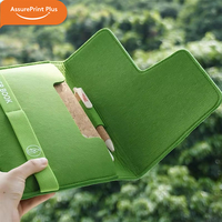 Carnet de notes multi-tailles en feutre avec sangle élastique et multiples poches, personnalisable avec logo, pour tablette et rangement de documents de bureau
