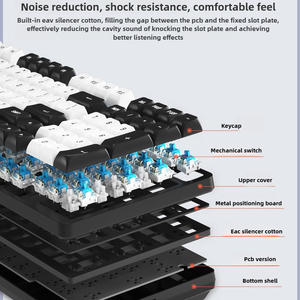 Kc108 cơ khí chơi game Bàn phím không dây tri-chế độ RGB <span class=keywords><strong>Backlit</strong></span> hot swap Fullsize Bàn phím 100% bố trí tùy chỉnh cho gamer/văn phòng - Product Image 6
