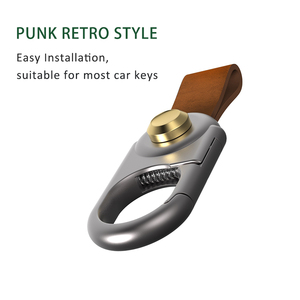2024 mới kim loại Keychain da bò da Xe móc chìa khóa <span class=keywords><strong>Fob</strong></span> với vít đồng Punk retro phong cách trang trí xe phụ kiện - Product Image 3
