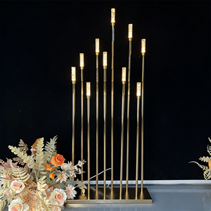 Decoración de Escenario para Bodas LANJO, Luces LED para Pasillo, Decoración de Boda Dorada, Luces LED Metálicas para Eventos de Boda y Compromiso - Product Image 3