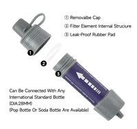 Paille filtrante à eau réutilisable pour l'extérieur, purificateur d'eau personnel portable pour le camping, la randonnée, la survie, les situations d'urgence, vente en gros